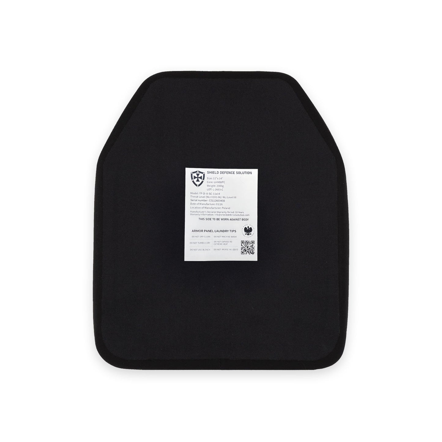 Placă Balistică SAPI 28 × 36 cm – Curbură Simplă Față